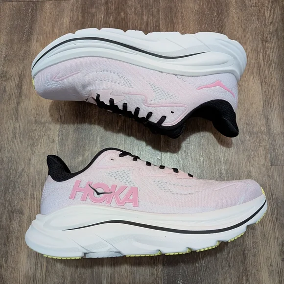 Hoka One One Women's Pink and White Athletic Shoes - Picture 6 of 6